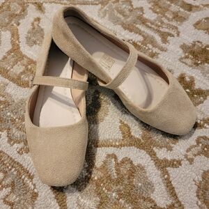 Chic Beige MARYJANES Suede Flats